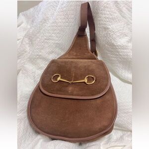 Gucci Brown Suede Backpack